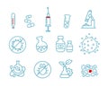 Set of icons medicine health drug. Chemistry and hospital laboratory.