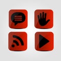 Set of icons - Message, Multimedia, WIfi and Hand icons
