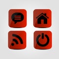 Set of icons - Message, Wifi, Home and Power icons