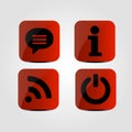 Set of icons - Message, Wifi, Info and Power icons