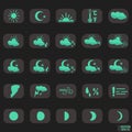 Set icons meteorology, weather forecasting