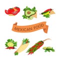 Set of icons. Mexican food Royalty Free Stock Photo