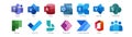 Set icons 02 of 02 - Microsoft Office 365. Vector illustration EPS10 Royalty Free Stock Photo