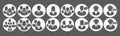 Set of icons in a modern business style. Simple organizational icons on a gray background. Icons for design, website, applications