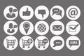Set of icons in a modern business style. Simple organizational icons on a gray background. Icons for design, website, applications
