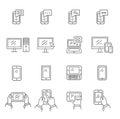 Set of icons modern technology and communication Royalty Free Stock Photo