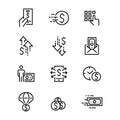 Set icons about money, business, investments. Vector illustration eps 10