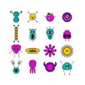 Set of icons with monsters Royalty Free Stock Photo