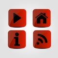 Set of icons - Multimedia, Info, Home and Wifi icons