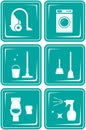 Set icons with objects for cleaning Royalty Free Stock Photo