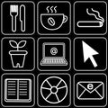 Set of icons (office, food)