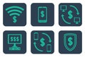 Set of icons about online payments with cifrao symbols dollar s