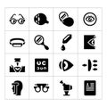 Set icons of ophthalmology and optometry
