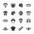 Set icons of parachute