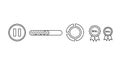 Set of Icons: Pause, Progress Bar, Loading Circle, Skill Badges Royalty Free Stock Photo