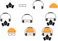 Set of icons personal protective equipment