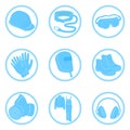 Set of icons personal protective equipment