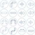 Icons of pipes in polyurethane foam insulation for websites, posters banners Royalty Free Stock Photo