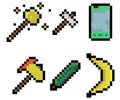 A set of icons,pixel art.Concept ,web design for print. Royalty Free Stock Photo