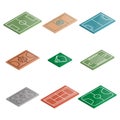 Set of icons playgrounds in isometric, vector illustration. Royalty Free Stock Photo