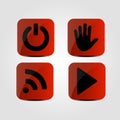 Set of icons - Power, Multimedia, WIfi and Hand icons