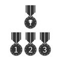 Set of icons for prize medals. Simple design Royalty Free Stock Photo