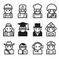 Set-of-icons-with-professions. vector illustration