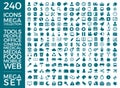 Set Of Icons, Quality Universal Pack, Big Icon Collection Vector Design Royalty Free Stock Photo