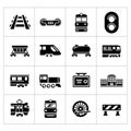 Set icons of railroad and train