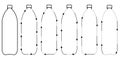 Set icons recycling plastic bottles, vector sign symbol recycling plastic bottles for water and beverages, recyclable