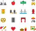 Set of icons related to New York Royalty Free Stock Photo