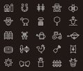 Set of icons relating to farming Royalty Free Stock Photo