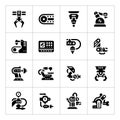 Set icons of robotic industry