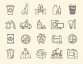 Set of icons for rubbish and waste disposal Royalty Free Stock Photo