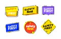 Set of Icons Safety First. Zero Accident Graphic Element Linear Style Isolated on White Background. Work Safety Symbol Royalty Free Stock Photo