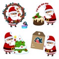 A set of icons with Santa Claus.