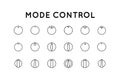 Set of icons selector, control panel controller. Vector icon for displaying volume, balance, power, mode, heat, cold Royalty Free Stock Photo