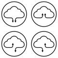 Set icons service cloud data storage, vector simple icons download and upload data Royalty Free Stock Photo