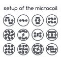 Set of icons. Setup of the microcoil Royalty Free Stock Photo