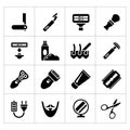 Set icons of shave, barber equipment and accessories Royalty Free Stock Photo