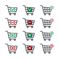 set of icons shopping carts vector illustration