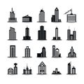 set of icons of skyscrapers