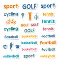 Set of Icons and Stickers Sports Games Royalty Free Stock Photo