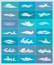 Set icons, stylized waves