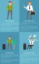 Set of Icons Successful Man Vector Illustration