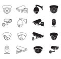 Set of icons surveillance camera