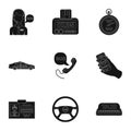 Set of icons about the taxi. A call taxi driver, Parking. Transportation around the city.Taxi icon in set collection on