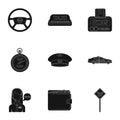 Set of icons about the taxi. A call taxi driver, Parking. Transportation around the city.Taxi icon in set collection on