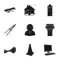 A set of icons on the theme of construction and architects. Builders, architects, and subjects for construction