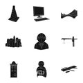 A set of icons on the theme of construction and architects. Builders, architects, and subjects for construction